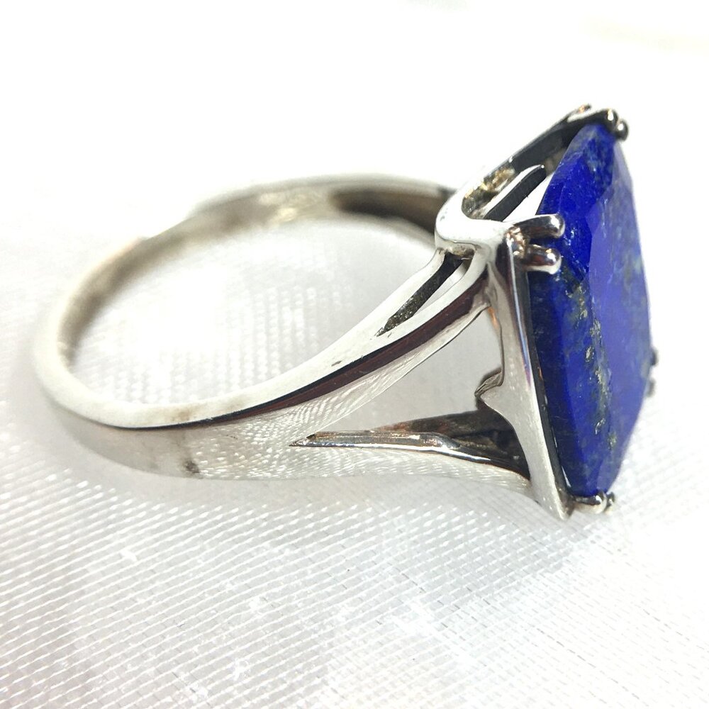 Genuine Lapis Lazuli .925 Sterling Silver Ring Natural Gemstone - Picture 9 of 16